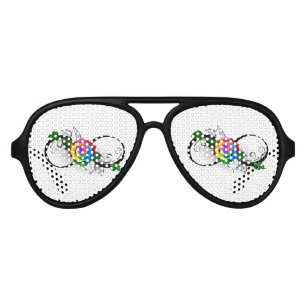 Infinity Symbol with Rainbow Rose Aviator Sunglasses