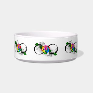 Infinity Symbol with Rainbow Rose Bowl