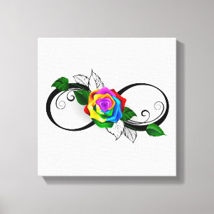 Infinity Symbol with Rainbow Rose Canvas Print
