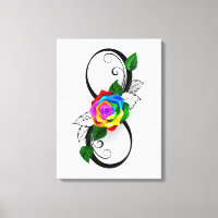 Infinity Symbol with Rainbow Rose