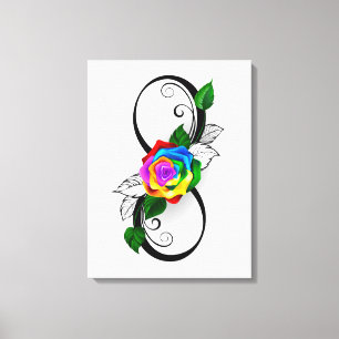 Infinity Symbol with Rainbow Rose Canvas Print