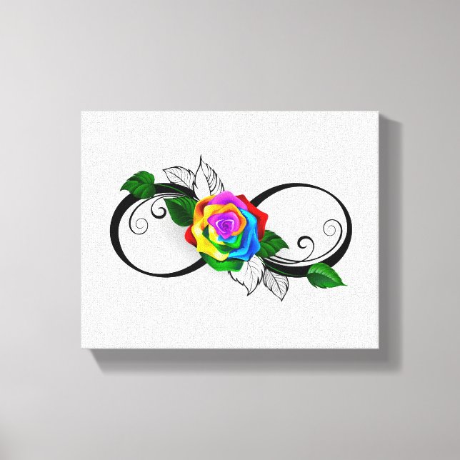 Infinity Symbol with Rainbow Rose Canvas Print (Front)