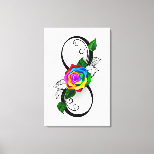 Infinity Symbol with Rainbow Rose Canvas Print