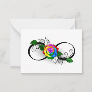 Infinity Symbol with Rainbow Rose Card