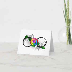 Infinity Symbol with Rainbow Rose Card