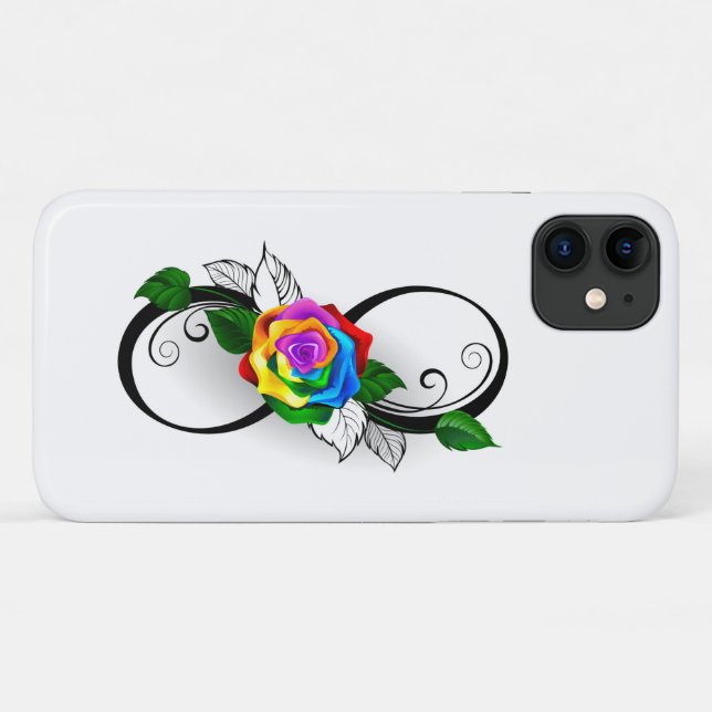 Infinity Symbol with Rainbow Rose Case-Mate iPhone Case (Back (Horizontal))