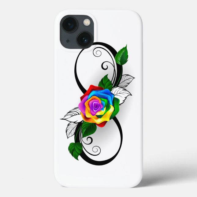 Infinity Symbol with Rainbow Rose Case-Mate iPhone Case (Back)