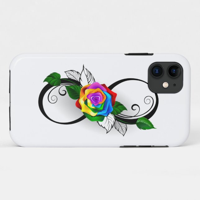 Infinity Symbol with Rainbow Rose Case-Mate iPhone Case (Back (Horizontal))