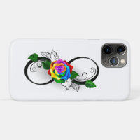 Infinity Symbol with Rainbow Rose