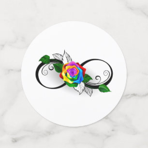 Infinity Symbol with Rainbow Rose Confetti
