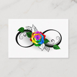 Infinity Symbol with Rainbow Rose Discount Card