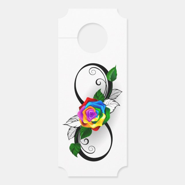 Infinity Symbol with Rainbow Rose Door Hanger (Front)