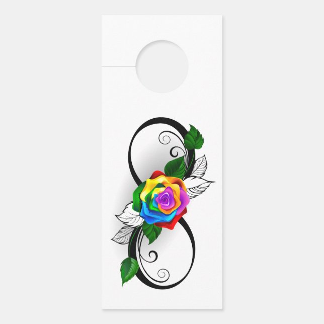 Infinity Symbol with Rainbow Rose Door Hanger (Front)