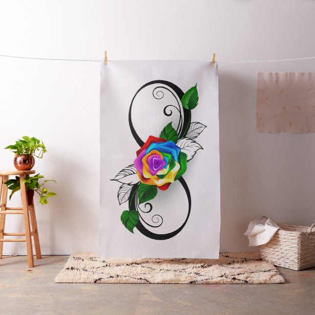 Infinity Symbol with Rainbow Rose Fabric (In Situ)