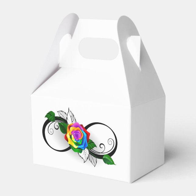 Infinity Symbol with Rainbow Rose Favour Box (Front Side)