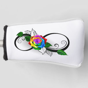 Infinity Symbol with Rainbow Rose Golf Head Cover