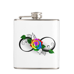 Infinity Symbol with Rainbow Rose Hip Flask