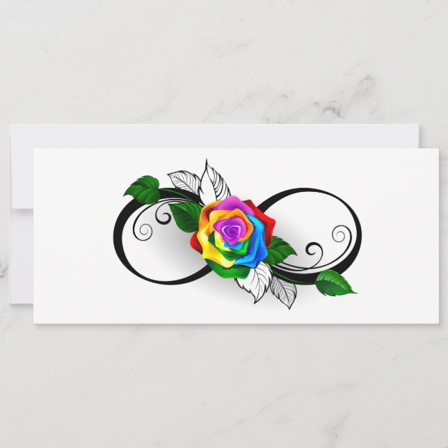 Infinity Symbol with Rainbow Rose Holiday Card (Front)
