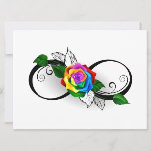 Infinity Symbol with Rainbow Rose Invitation