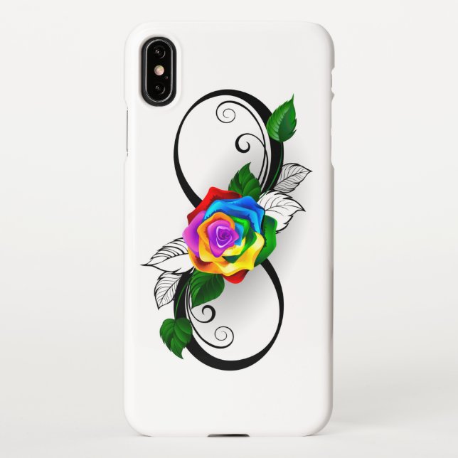 Infinity Symbol with Rainbow Rose iPhone Case (Back)