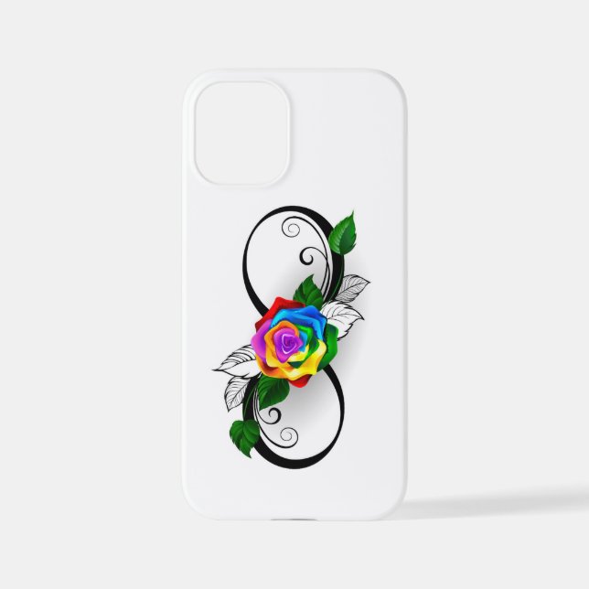 Infinity Symbol with Rainbow Rose iPhone Case (Back)