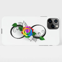 Infinity Symbol with Rainbow Rose