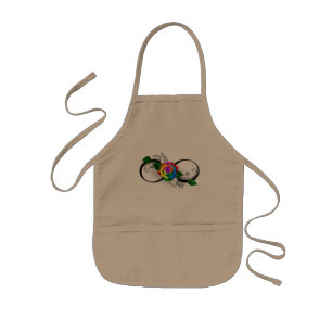 Infinity Symbol with Rainbow Rose Kids Apron