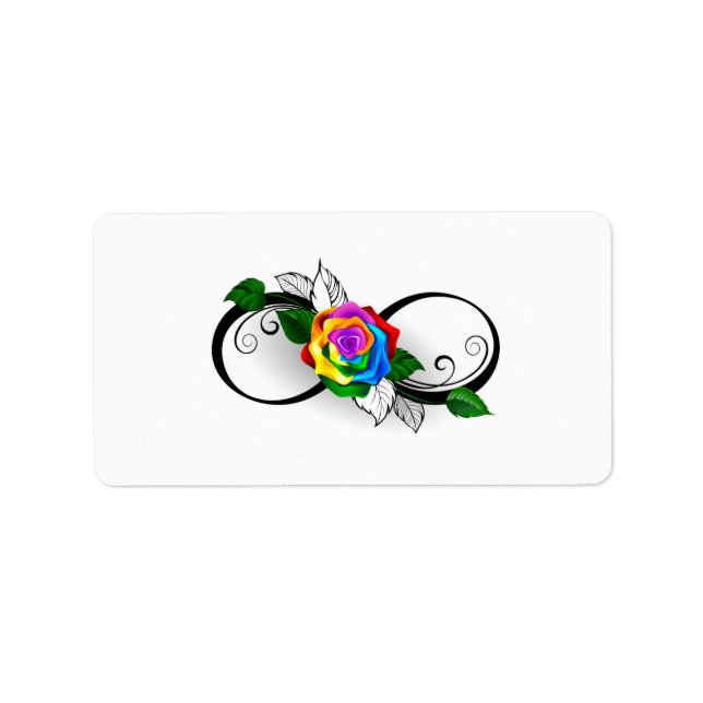 Infinity Symbol with Rainbow Rose Label (Front)