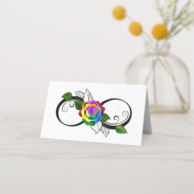 Infinity Symbol with Rainbow Rose Loyalty Card (Front)