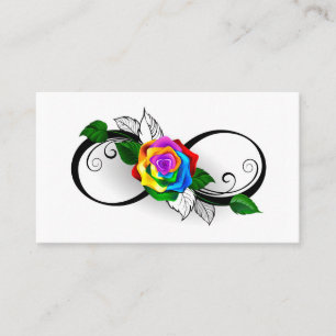 Infinity Symbol with Rainbow Rose Loyalty Card