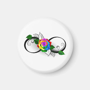 Infinity Symbol with Rainbow Rose Magnet
