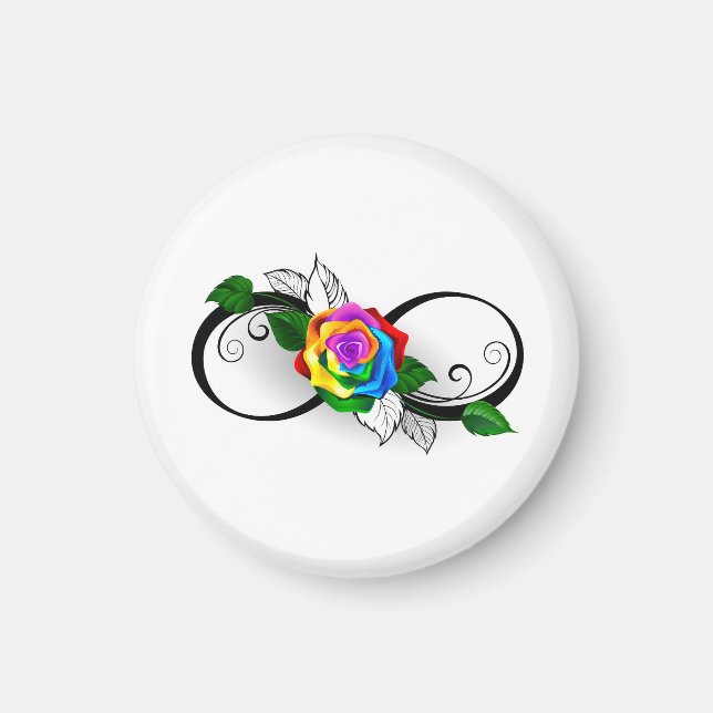 Infinity Symbol with Rainbow Rose Magnet (Front)
