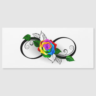 Infinity Symbol with Rainbow Rose Magnetic Invitation