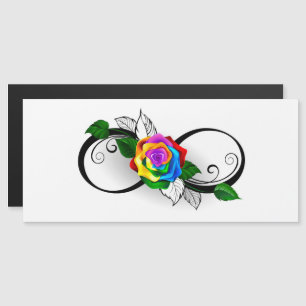 Infinity Symbol with Rainbow Rose Magnetic Invitation