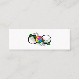Infinity Symbol with Rainbow Rose Mini Business Card