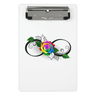 Infinity Symbol with Rainbow Rose Mini Clipboard