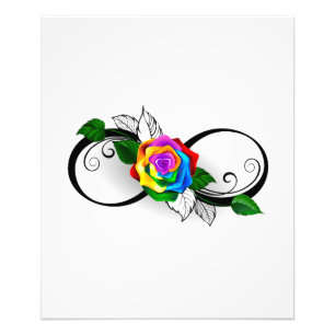 Infinity Symbol with Rainbow Rose Photo Print