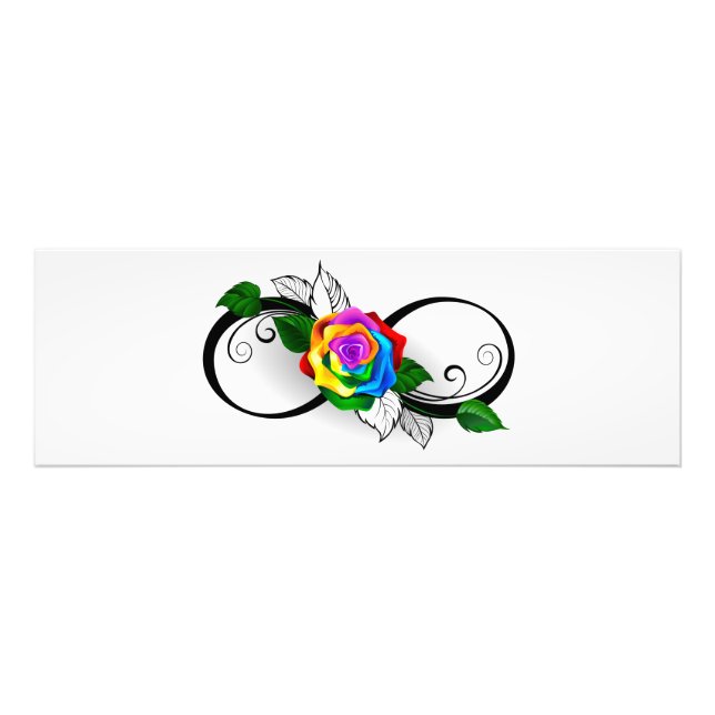 Infinity Symbol with Rainbow Rose Photo Print (Front)