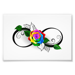 Infinity Symbol with Rainbow Rose Photo Print