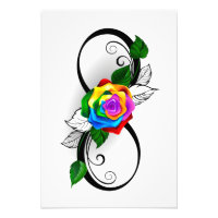 Infinity Symbol with Rainbow Rose