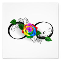 Infinity Symbol with Rainbow Rose