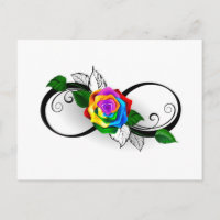 Infinity Symbol with Rainbow Rose