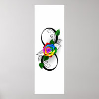 Infinity Symbol with Rainbow Rose