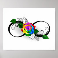 Infinity Symbol with Rainbow Rose