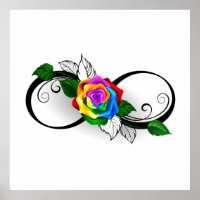 Infinity Symbol with Rainbow Rose