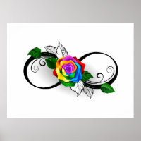 Infinity Symbol with Rainbow Rose