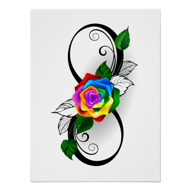 Infinity Symbol with Rainbow Rose Poster (Front)