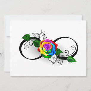 Infinity Symbol with Rainbow Rose Save The Date