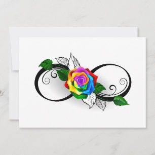 Infinity Symbol with Rainbow Rose Save The Date