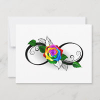 Infinity Symbol with Rainbow Rose